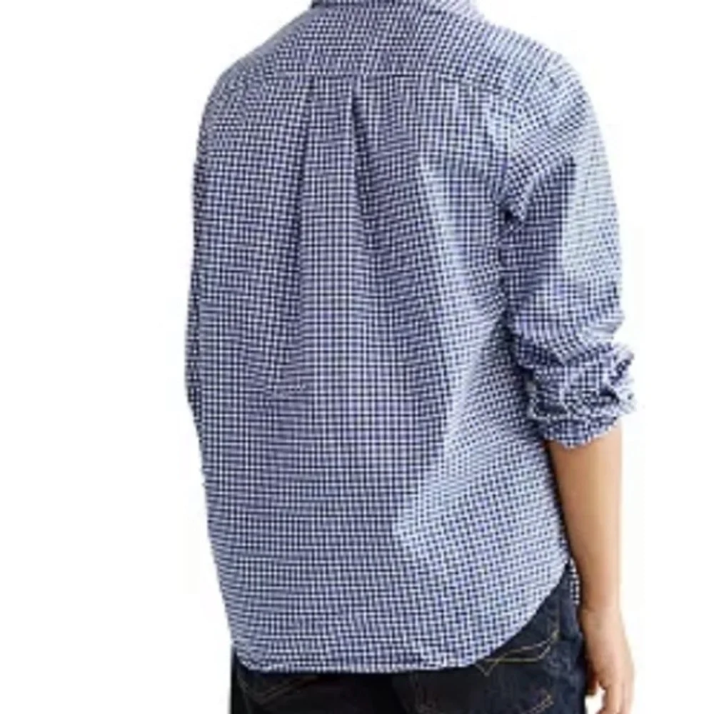 Ralph Lauren boys long sleeved button down shirt blue/white gingham L (14-16)